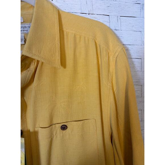 Island Republic men’s silk shirt button up tropical palm tree lightweight travel - Picture 4 of 9